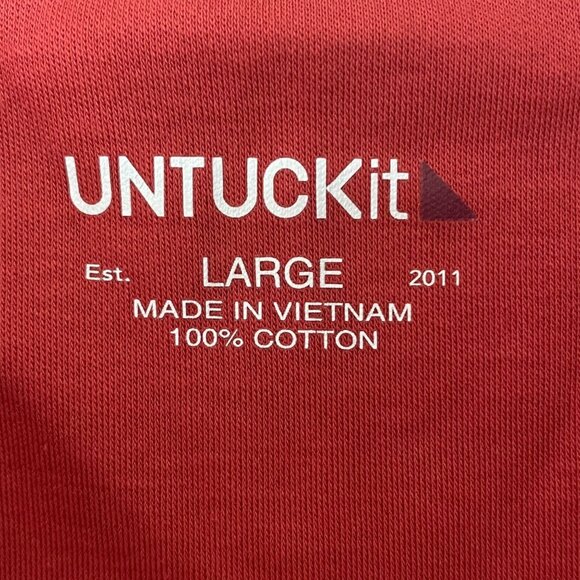 UNTUCKit Connor Single Pocket Golf Polo Shirt Men's Size Large Red Short-Sleeve - Picture 7 of 11